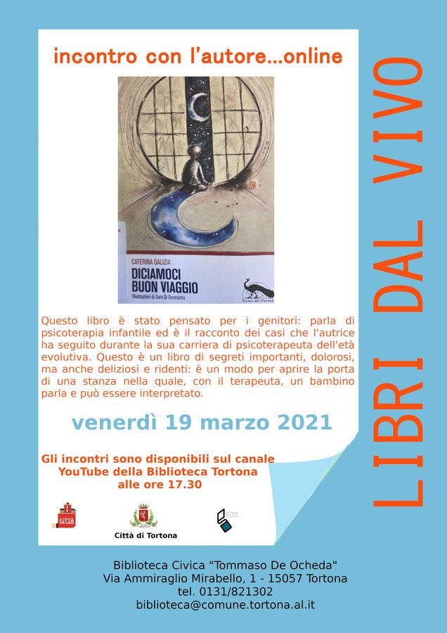 Seguite la presentazione venerdì 19 marzo alle ore 17:30 sul canale YouTube "Biblioteca Tortona".